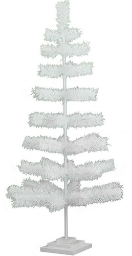 4ft white tinsel christmas - white,