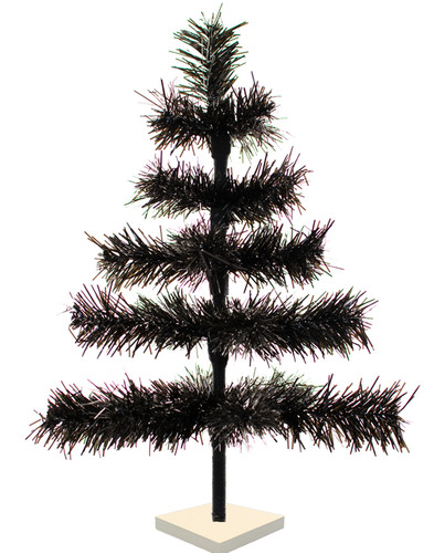 Black christmas tree - black,