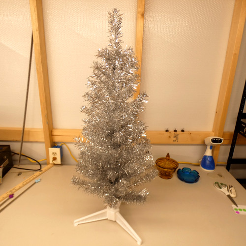 Silver christmas tree - silver,